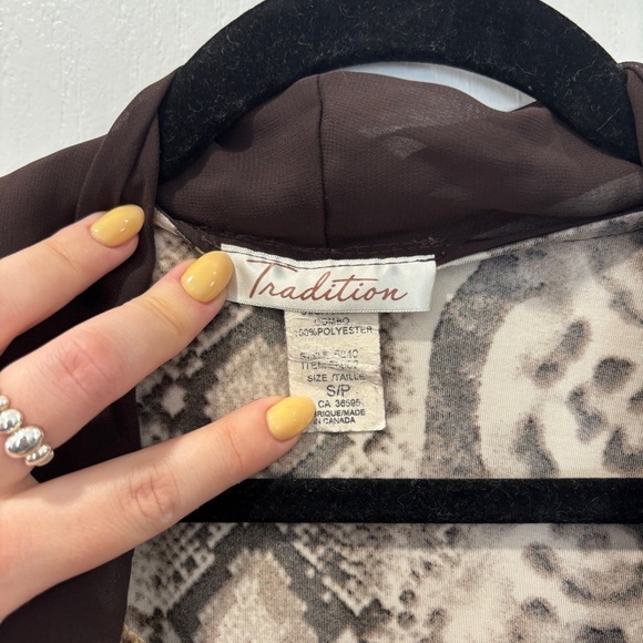 Vintage Leopard Print Combo Blouse Size S - Picture 3 of 7